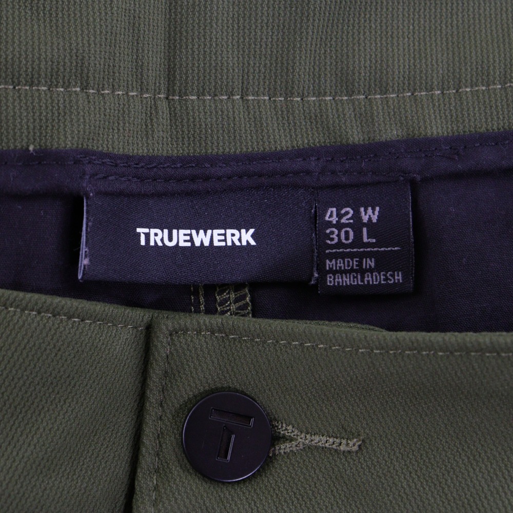 Truewerk EDO Werkpant Men 42x30 Olive Green Stretch Technical Work Utility Pants - Picture 4 of 9